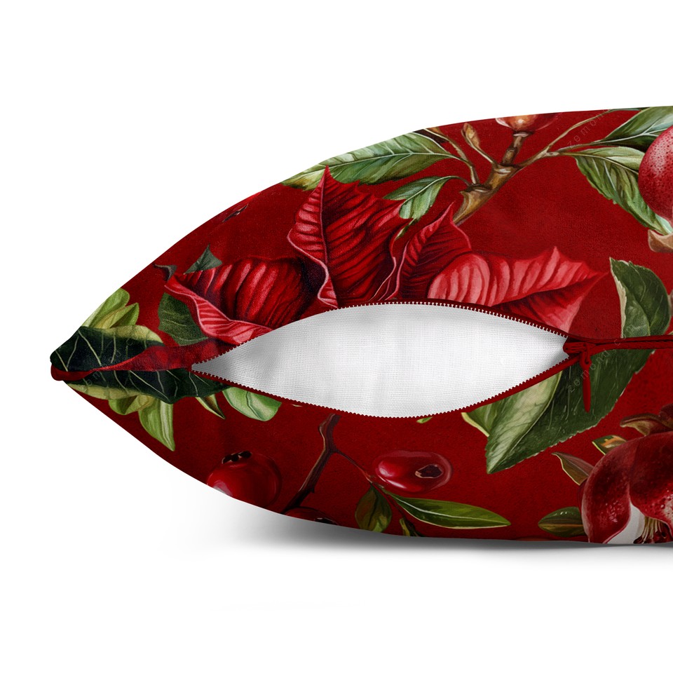 کاور کوسن زیما طرح انار یلدا 1 کد 103 زرشکی-قرمز