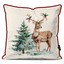 کاور کوسن زیما طرح گوزن و کاج کریسمس کد 104 کرم-قهوه ای