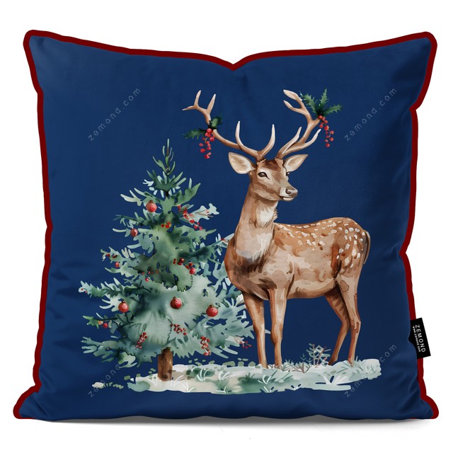 کاور کوسن زیما طرح گوزن و کاج کریسمس