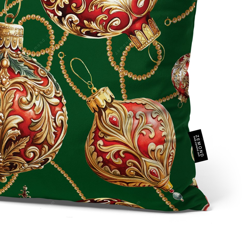 کاور کوسن زیما طرح تزئینات کریسمس 1 کد 106 سبز-طلایی
