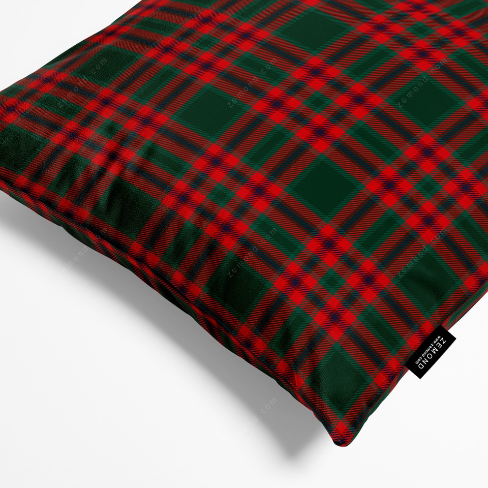 کاور کوسن زیما طرح چهارخانه اسکاتلندی کریسمس 2 کد 107 قرمز-سبز