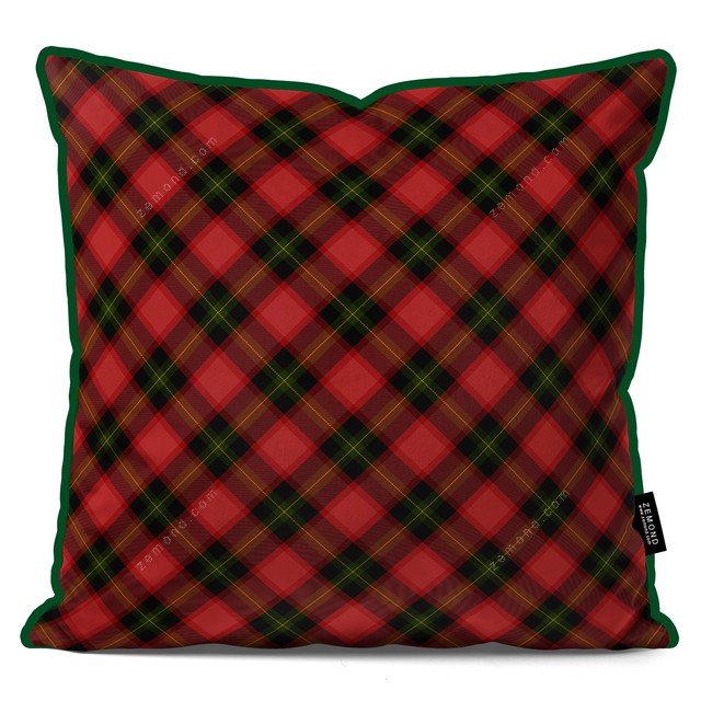 کاور کوسن زیما طرح چهارخانه اسکاتلندی کریسمس 1