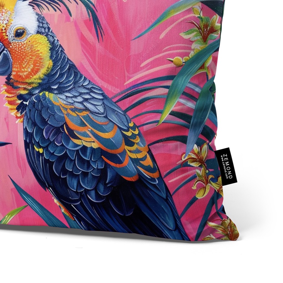 کاور کوسن هاوایی طرح طوطی گرمسیری 1 کد 115 صورتی