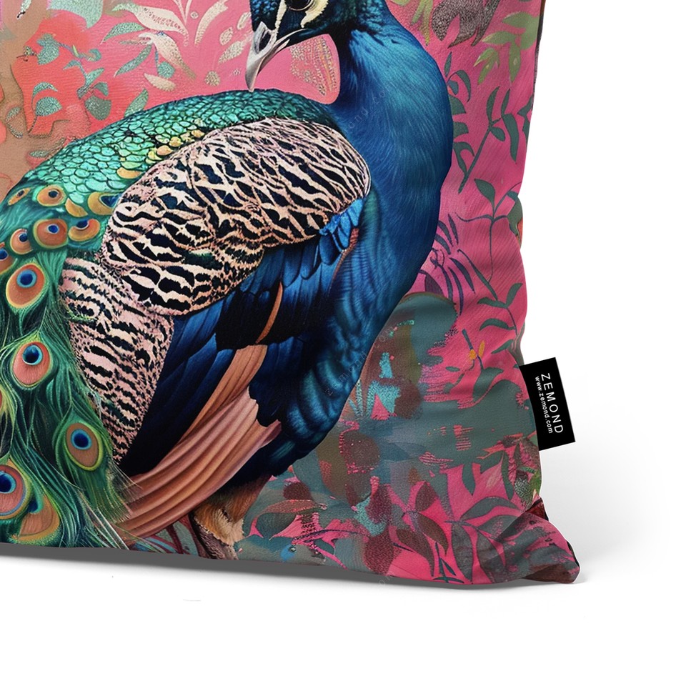 کاور کوسن هاوایی طرح طاووس گرمسیری 1 کد 116 صورتی