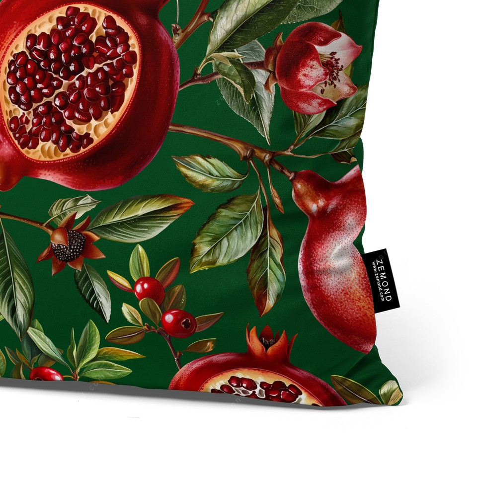 کاور کوسن زیما طرح انار یلدا 3 کد 131 سبز-قرمز