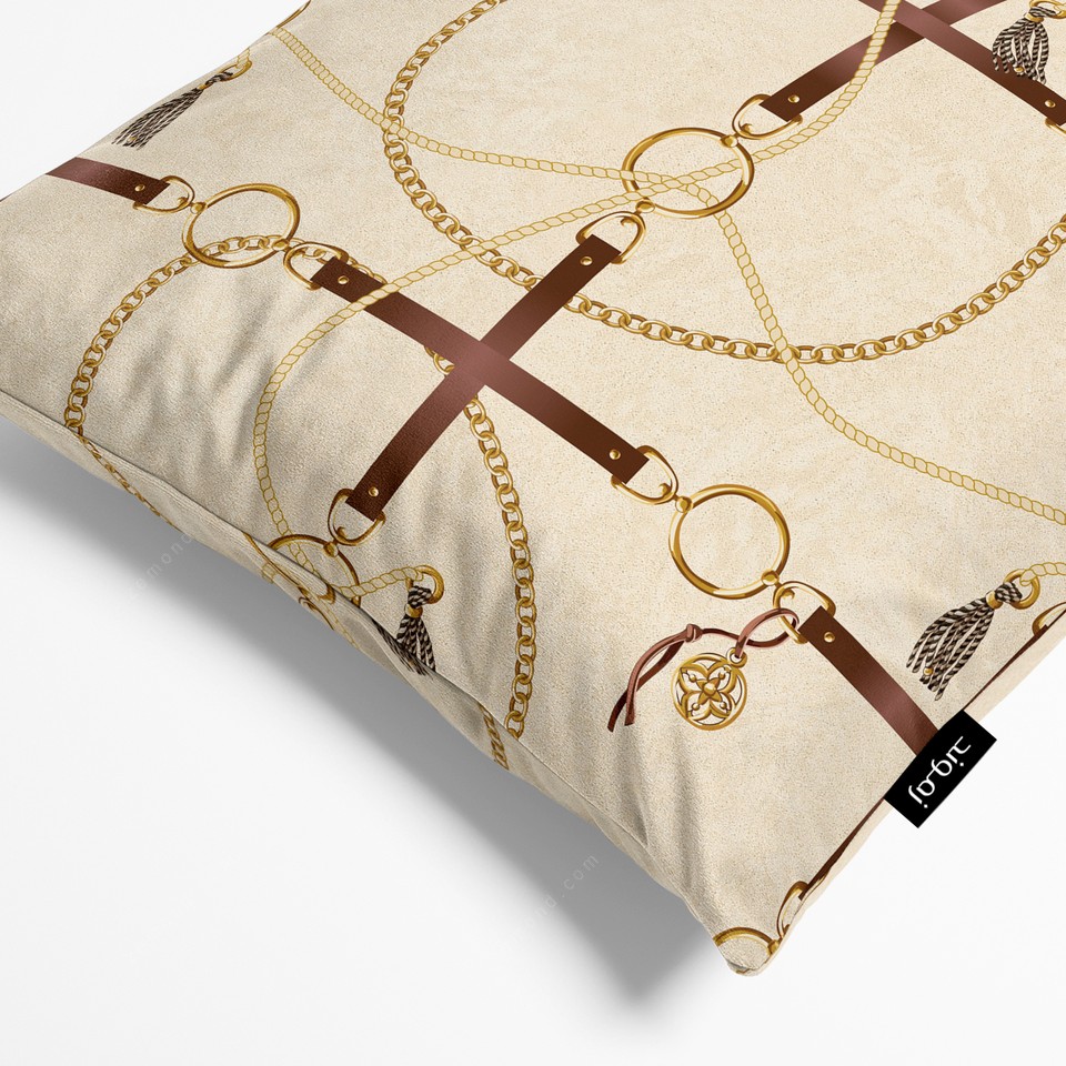 کاور کوسن هرمس طرح چرم و زنجیر 2 کد 15 کرم