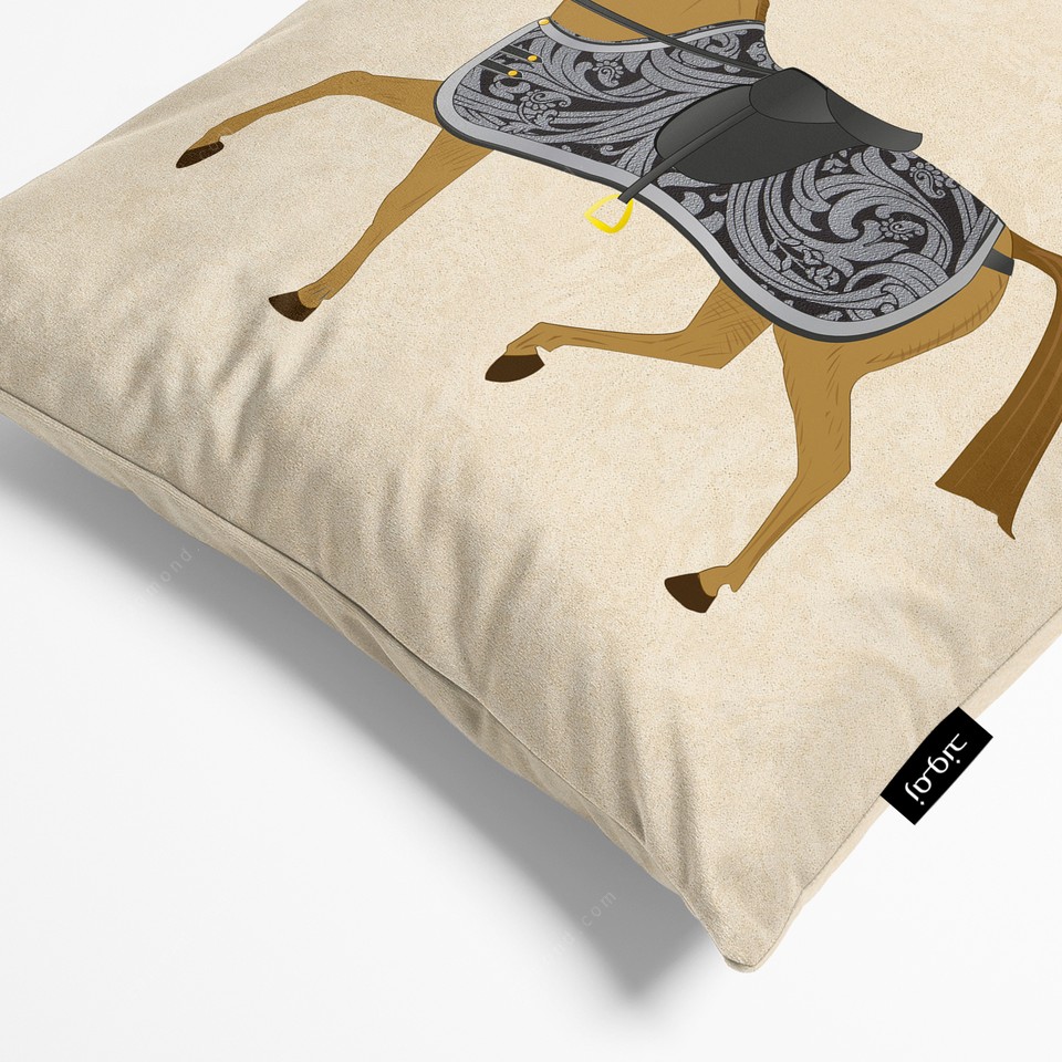 کاور کوسن هرمس طرح اسب خاکستری باروک کد 17 کرم