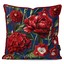 کاور کوسن زیما طرح گلهای قرمز مخملی کد 176 آبی-قرمز