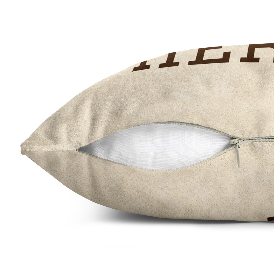 کاور کوسن هرمس طرح تایپوگرافی هرمس کد 19 کرم-قهوه ای