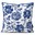 کاور کوسن قلم آبی طرح گلدار 1 سفید-سرمه ای