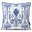 کاور کوسن قلم آبی طرح داماس کلاسیک 7 سفید-سرمه ای