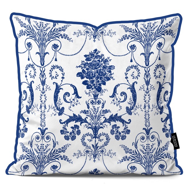 کاور کوسن قلم آبی طرح داماس کلاسیک 7