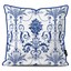 کاور کوسن قلم آبی طرح داماس کلاسیک 7 کد 242 سفید-سرمه ای