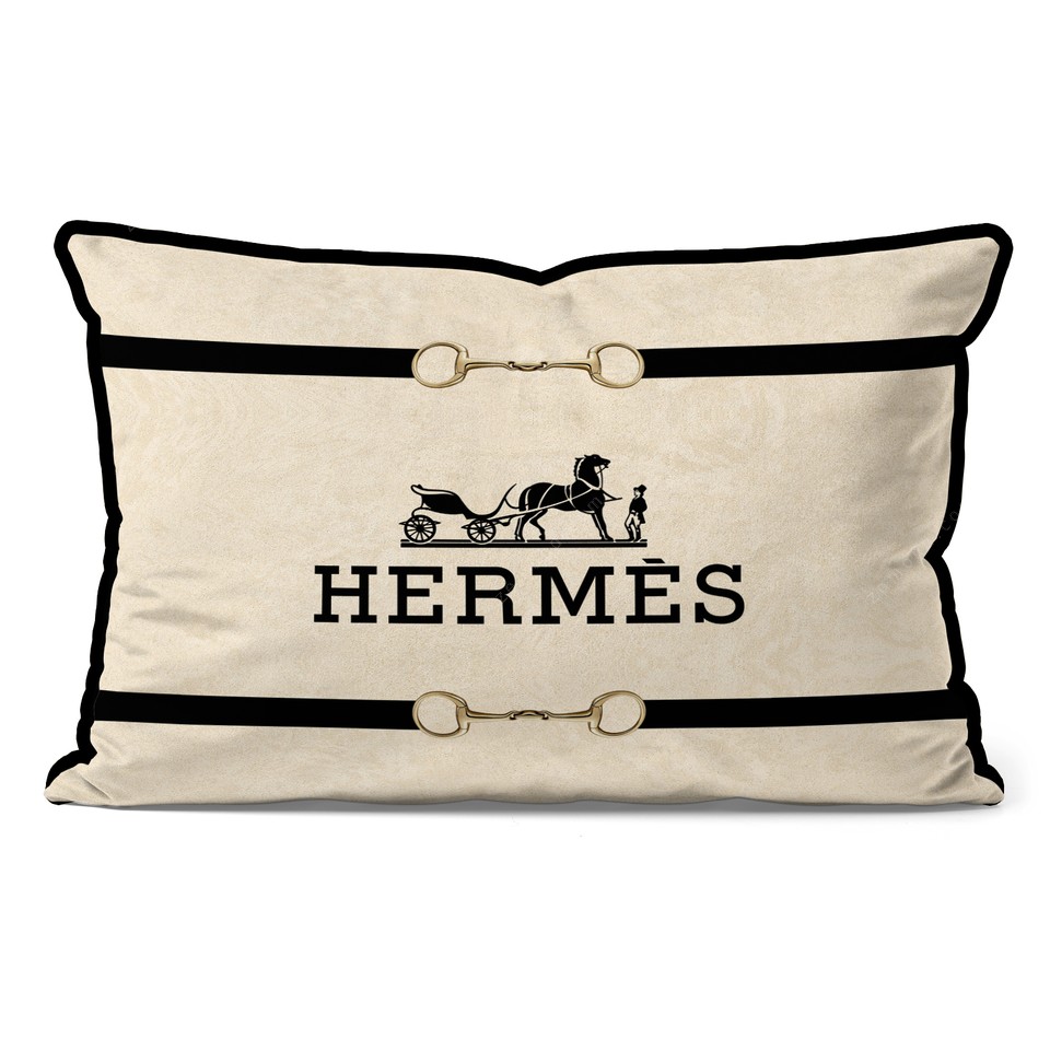 کاور کوسن هرمس طرح اکسسوری مشکی کد 294 کرم