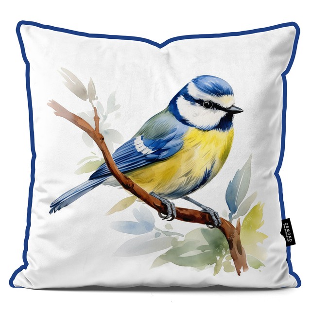 کاور کوسن پردیس طرح پرنده آبی و زرد