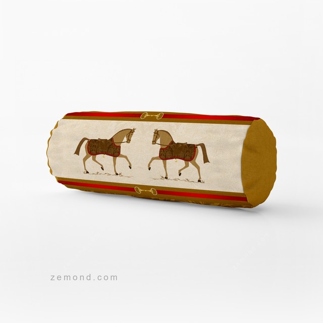 کوسن استوانه ای (سوسیسی) هرمس طرح اسب سلطنتی اصیل 3