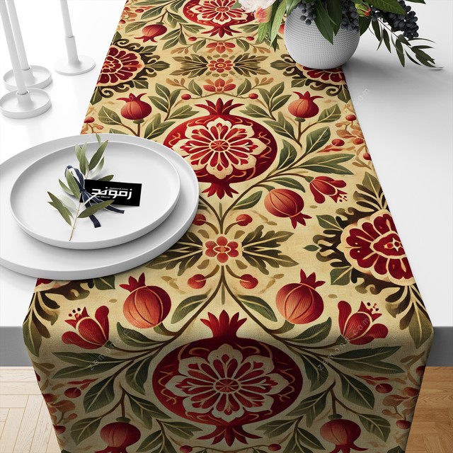 رانر زیما طرح کاشی گل انار