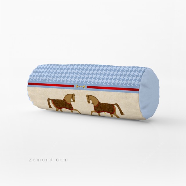 کوسن استوانه ای (سوسیسی) هرمس طرح اسب سلطنتی اصیل 4