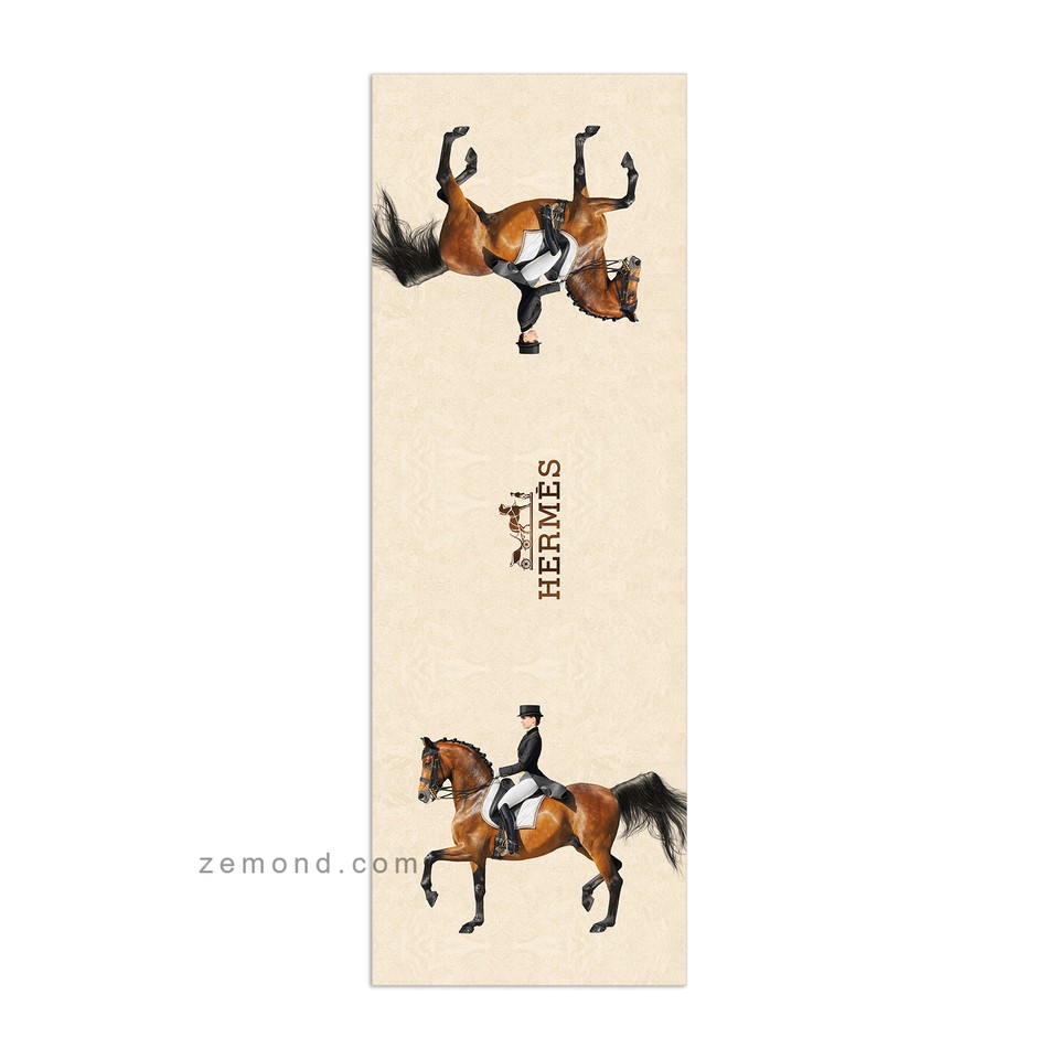 رانر شوالیه طرح بانوی اسب سوار 1 کد 370 کرم-قهوه ای