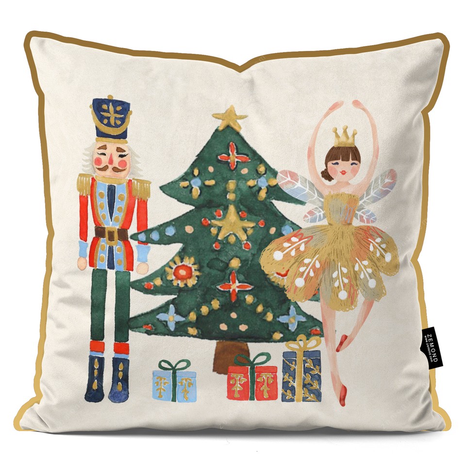 کاور کوسن زیما طرح کریسمس فندق شکن 1 کد 47 کرم-طلایی-قرمز-سبز