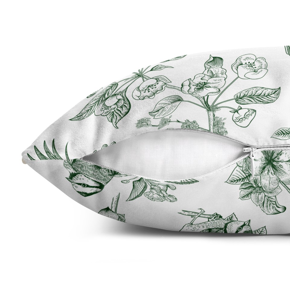 کاور کوسن قلم آبی طرح پرندگان مهاجر کد 49 سفید-سبز