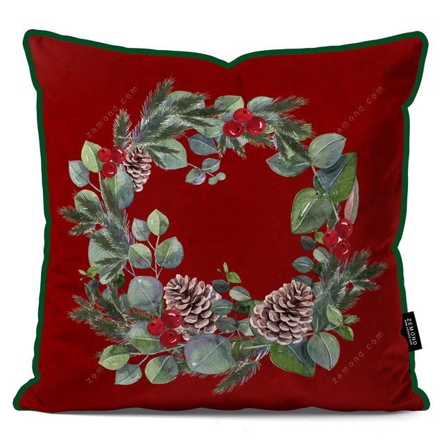کاور کوسن زیما طرح حلقه گل کریسمس 1