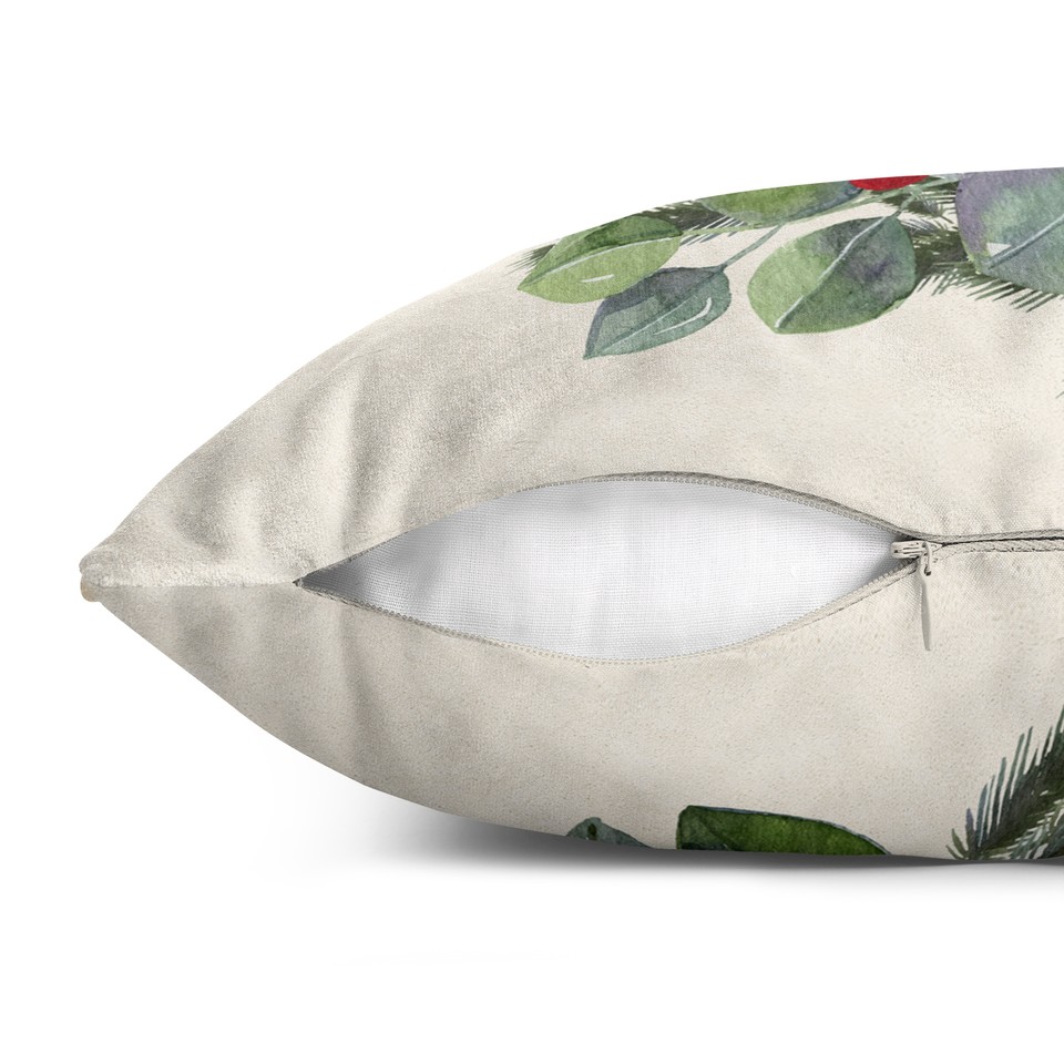 کاور کوسن زیما طرح حلقه گل کریسمس 1 کد 56 کرم