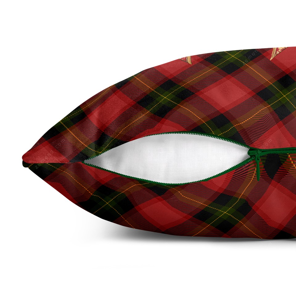 کاور کوسن زیما طرح ترکیبی کریسمس روبان دار کد 57 زرشکی-سبز