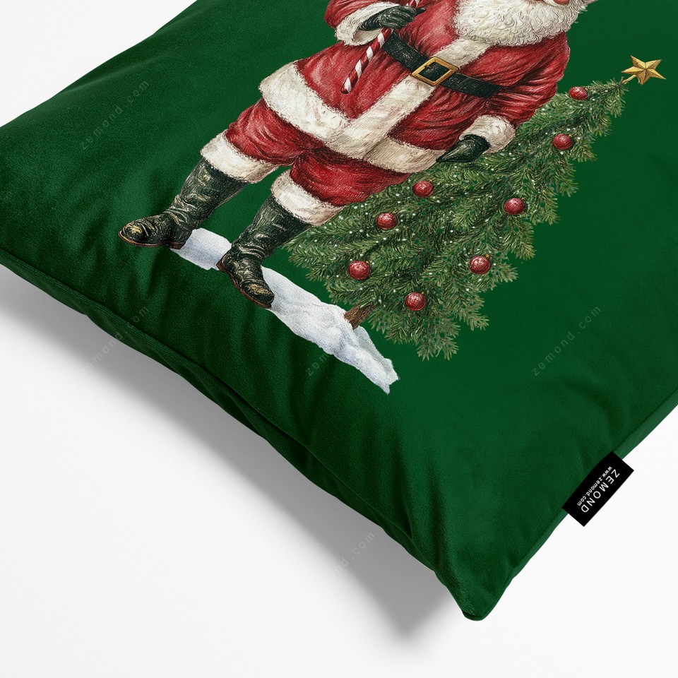 کاور کوسن زیما طرح بابانوئل و کاج کد 62 سبز