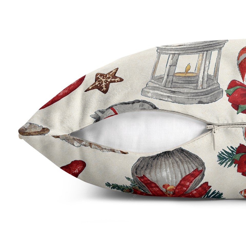 کاور کوسن زیما طرح فندق شکن و کادوهای کریسمس کد 69 کرم