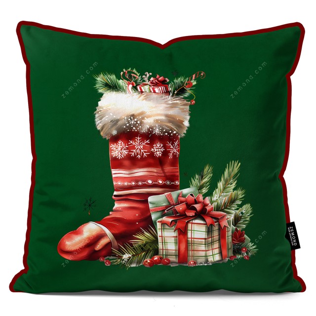 کاور کوسن زیما طرح جوراب کریسمس و هدیه ها