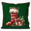 کاور کوسن زیما طرح جوراب کریسمس و هدیه ها کد 90 سبز-قرمز