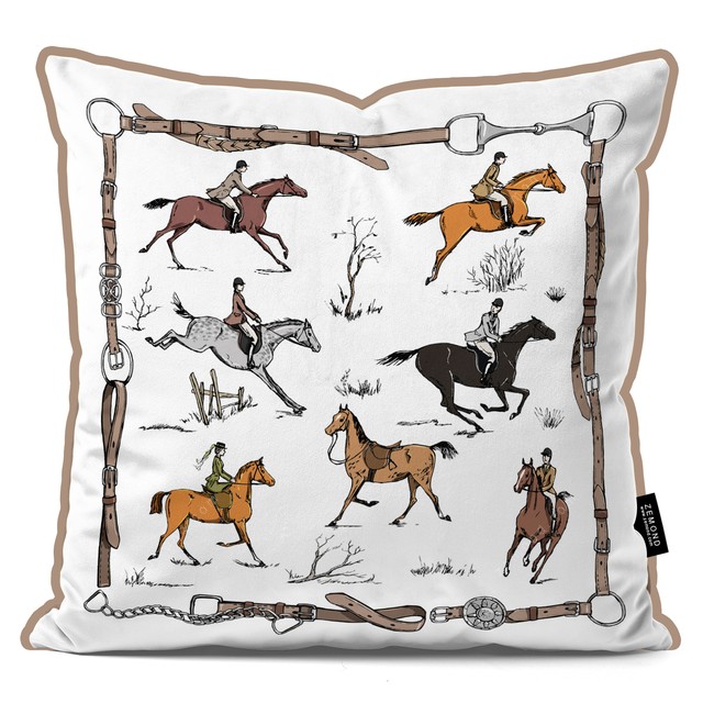 کاور کوسن شوالیه طرح سوارکاری و شکار با اسب های انگلیسی
