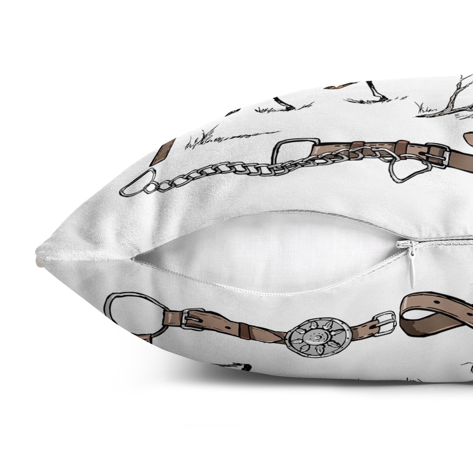 کاور کوسن شوالیه طرح سوارکاری و شکار با اسب های انگلیسی کد 93 سفید