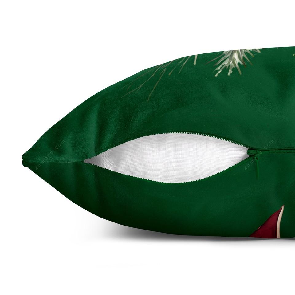 کاور کوسن زیما طرح حلقه گل کریسمس 2 کد 97 سبز-قرمز